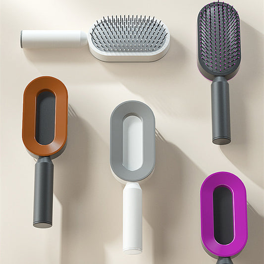 Self Cleaning Hair Brush with One Click Hair Removal
