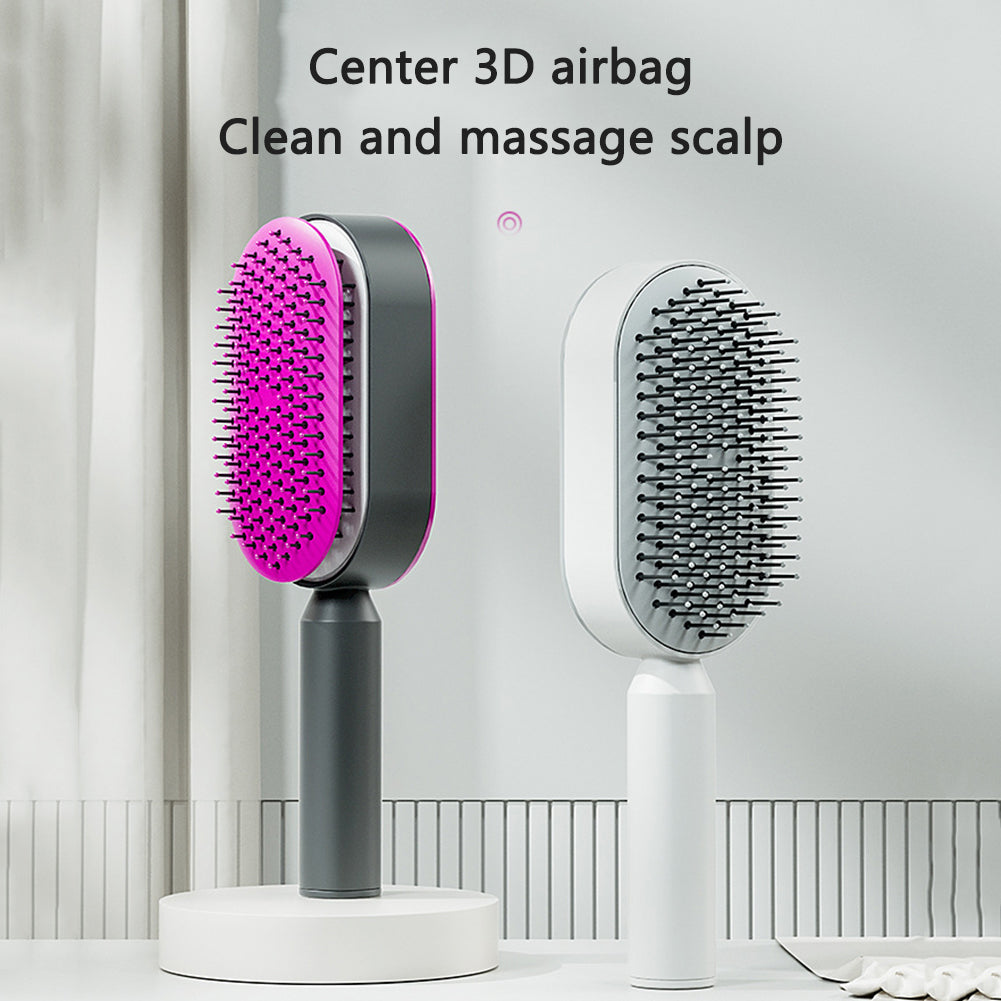 Self Cleaning Hair Brush with One Click Hair Removal