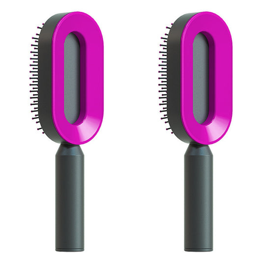 Self Cleaning Hair Brush with One Click Hair Removal